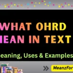 what ohrd mean in text